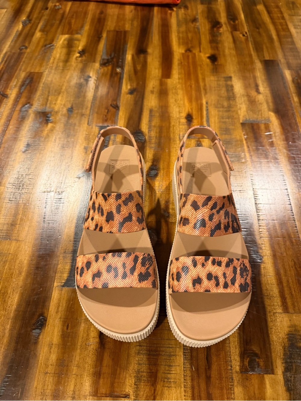 Reef Women's Leopard Print Tan Platform Sandals